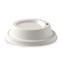 Load image into Gallery viewer, Sugarcane BioCup Lids for Hot Cups Small (8oz) / Large (12oz) - White (1000)