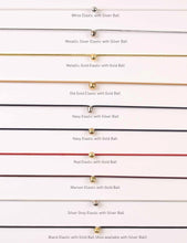 Load image into Gallery viewer, Menu Cords Elastic Loop - Navy Blue - A5 - Gold Ball (100)