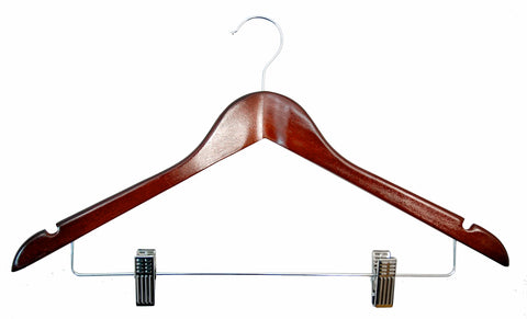 Dark wood hook skirt clips hanger (50) Code H7 - 73p each OUT OF STOCK