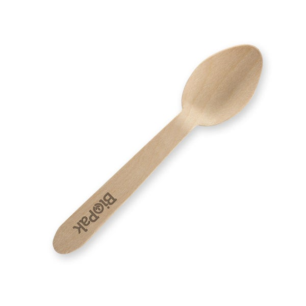 BioPak 10cm Coated Wooden Teaspoons (2,000) Buy Bulk UK