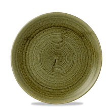Load image into Gallery viewer, Churchill Stonecast Plume Olive Coupe Plate