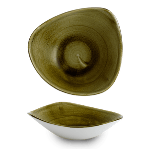 Churchill Stonecast Plume Olive Triangle Bowl