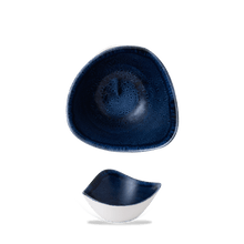 Load image into Gallery viewer, Churchill Stonecast Plume Ultramarine Triangle Bowl