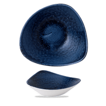 Load image into Gallery viewer, Churchill Stonecast Plume Ultramarine Triangle Bowl