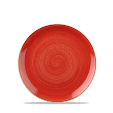 Load image into Gallery viewer, Churchill Stonecast Berry Red Coupe Plate