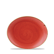 Load image into Gallery viewer, Churchill Stonecast Berry Red Oval Coupe Plate 19.2x16cm (12)