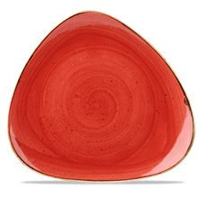 Load image into Gallery viewer, Churchill Stonecast Berry Red Triangle Plate