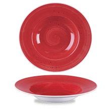 Load image into Gallery viewer, Churchill Stonecast Berry Red Wide Rim Bowl