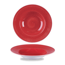 Load image into Gallery viewer, Churchill Stonecast Berry Red Wide Rim Bowl