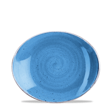Load image into Gallery viewer, Churchill Stonecast Cornflower Blue Oval Coupe Plate 19.2x16cm (12)