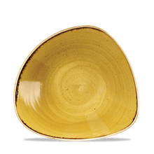 Load image into Gallery viewer, Churchill Stonecast Mustard Triangle Bowl