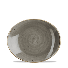 Load image into Gallery viewer, Churchill Stonecast Peppercorn Grey Oval Coupe Plate 19.2x16cm (12)