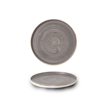Load image into Gallery viewer, Churchill Stonecast Peppercorn Grey Chefs' Walled Plate 15.7cm (6)