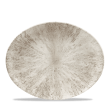 Load image into Gallery viewer, Churchill Stone Agate Grey Orbit Oval Coupe Plate 25.5cm (12)
