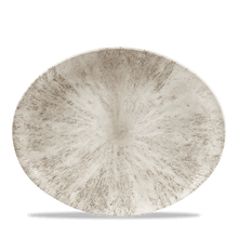 Load image into Gallery viewer, Churchill Stone Agate Grey Orbit Oval Coupe Plate 25.5cm (12)