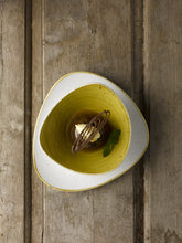 Load image into Gallery viewer, Churchill Stonecast Mustard Triangle Bowl