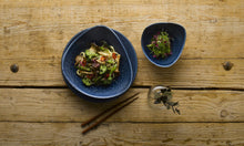 Load image into Gallery viewer, Churchill Stonecast Plume Ultramarine Triangle Bowl