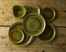 Load image into Gallery viewer, Churchill Stonecast Plume Olive Triangle Bowl
