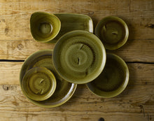 Load image into Gallery viewer, Churchill Stonecast Plume Olive Triangle Bowl