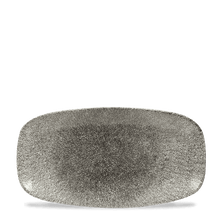 Load image into Gallery viewer, Churchill Raku Quartz Black Chefs' Oblong Plate No.3 29.8x15.3cm (6)