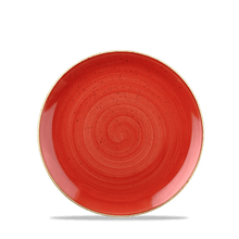 Load image into Gallery viewer, Churchill Stonecast Berry Red Coupe Plate