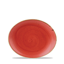 Load image into Gallery viewer, Churchill Stonecast Berry Red Oval Coupe Plate 19.2x16cm (12)