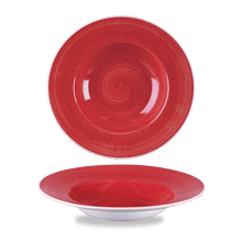 Load image into Gallery viewer, Churchill Stonecast Berry Red Wide Rim Bowl