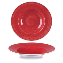 Load image into Gallery viewer, Churchill Stonecast Berry Red Wide Rim Bowl