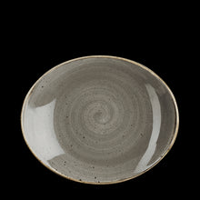 Load image into Gallery viewer, Churchill Stonecast Peppercorn Grey Oval Coupe Plate 19.2x16cm (12)