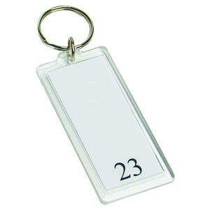 Clear acrylic key tag