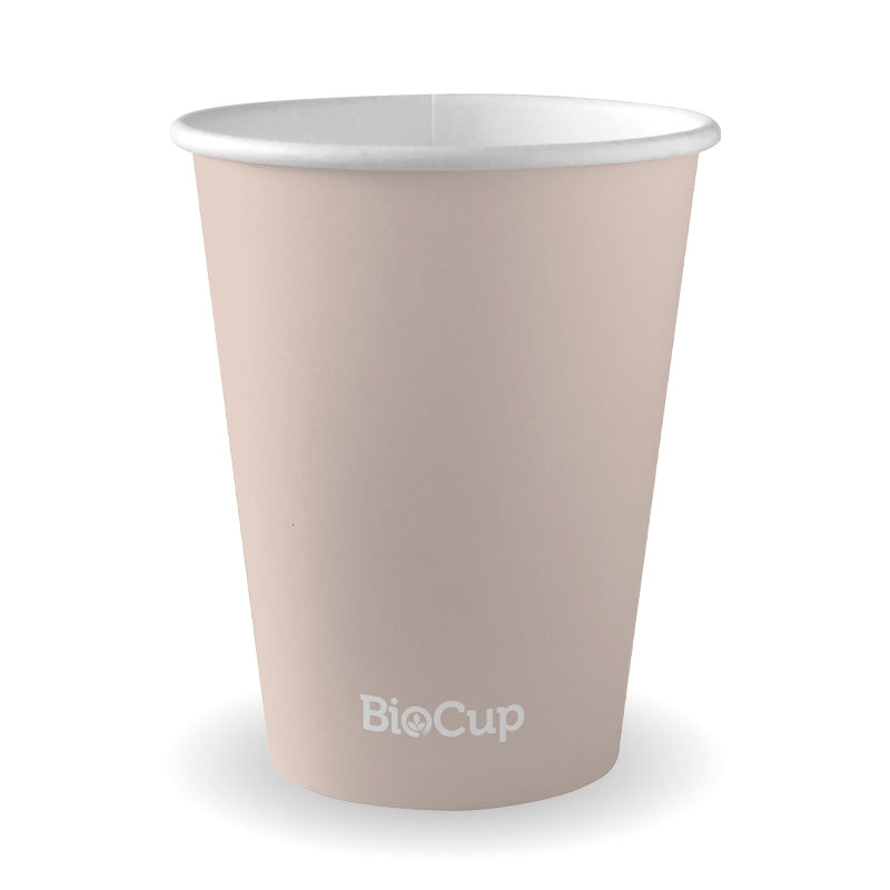 Aqueous Single Wall Hot Cups - Stone - 12oz (1000)