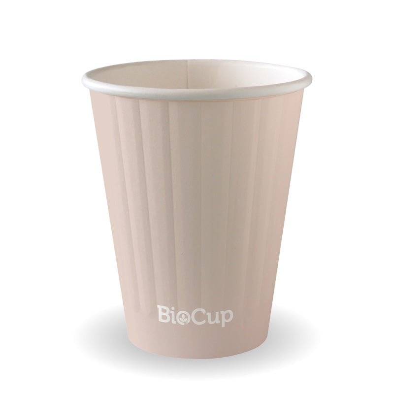 Aqueous Double Wall Hot Cups - Stone - 8oz (1000)