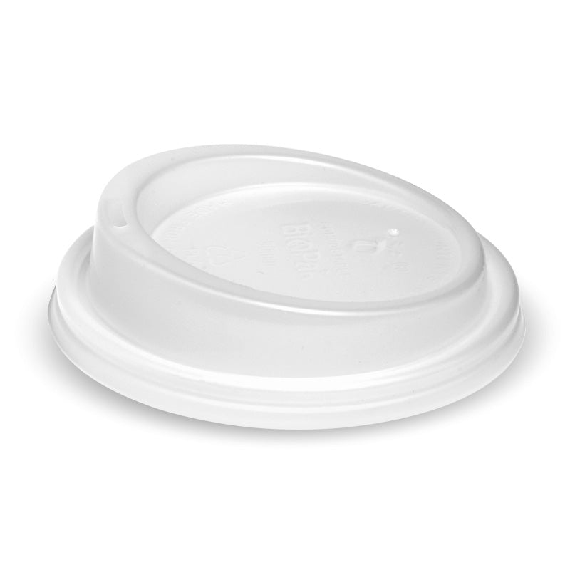Bioplastic Lids for Hot Cups Small (6-8oz) / Large (12-16oz) - White (1000)
