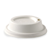 Load image into Gallery viewer, Sugarcane BioCup Lids for Hot Cups Small (8oz) / Large (12oz) - White (1000)

