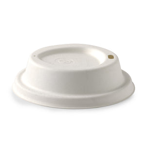 Sugarcane BioCup Lids for Hot Cups Small (8oz) / Large (12oz) - White (1000)