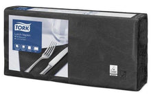 Load image into Gallery viewer, Tork Black Lunch Folded Napkin 32cm - 2 Ply
