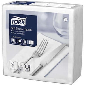 Tork White 39cm Dinner Napkins