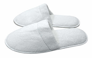 Slippers White Luxury Velour Closed Toe (50) - £1.12 Pair