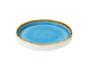 Sango Java Decorated Kaden Low Presentation Plate Aqua Blue 20cm/8"