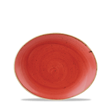 Load image into Gallery viewer, Churchill Stonecast Berry Red Oval Coupe Plate 19.2x16cm (12)
