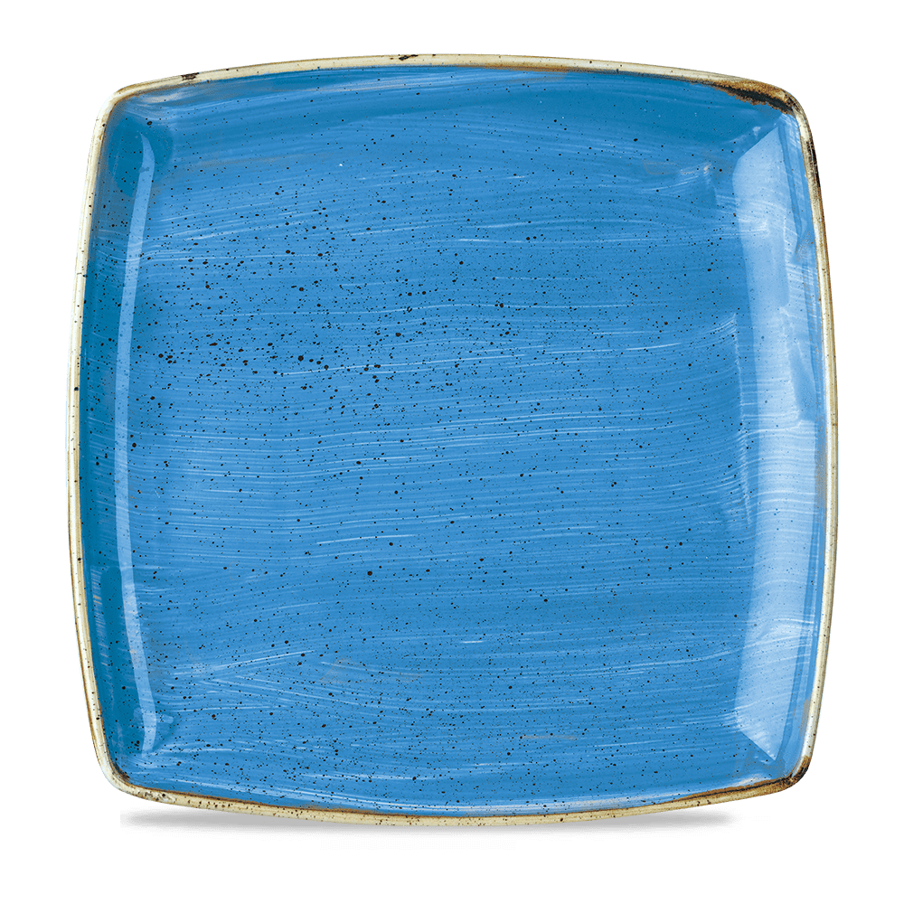 Churchill Stonecast Cornflower Blue Deep Square Plate 26.8x26.8cm (6)