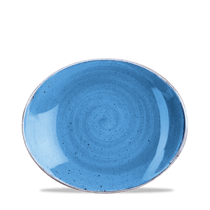 Churchill Stonecast Cornflower Blue Oval Coupe Plate 19.2x16cm (12)