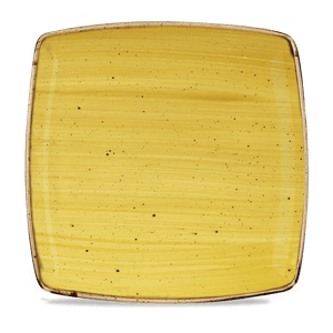 Churchill Stonecast Mustard Deep Square Plate 26.8x26.8cm (12)