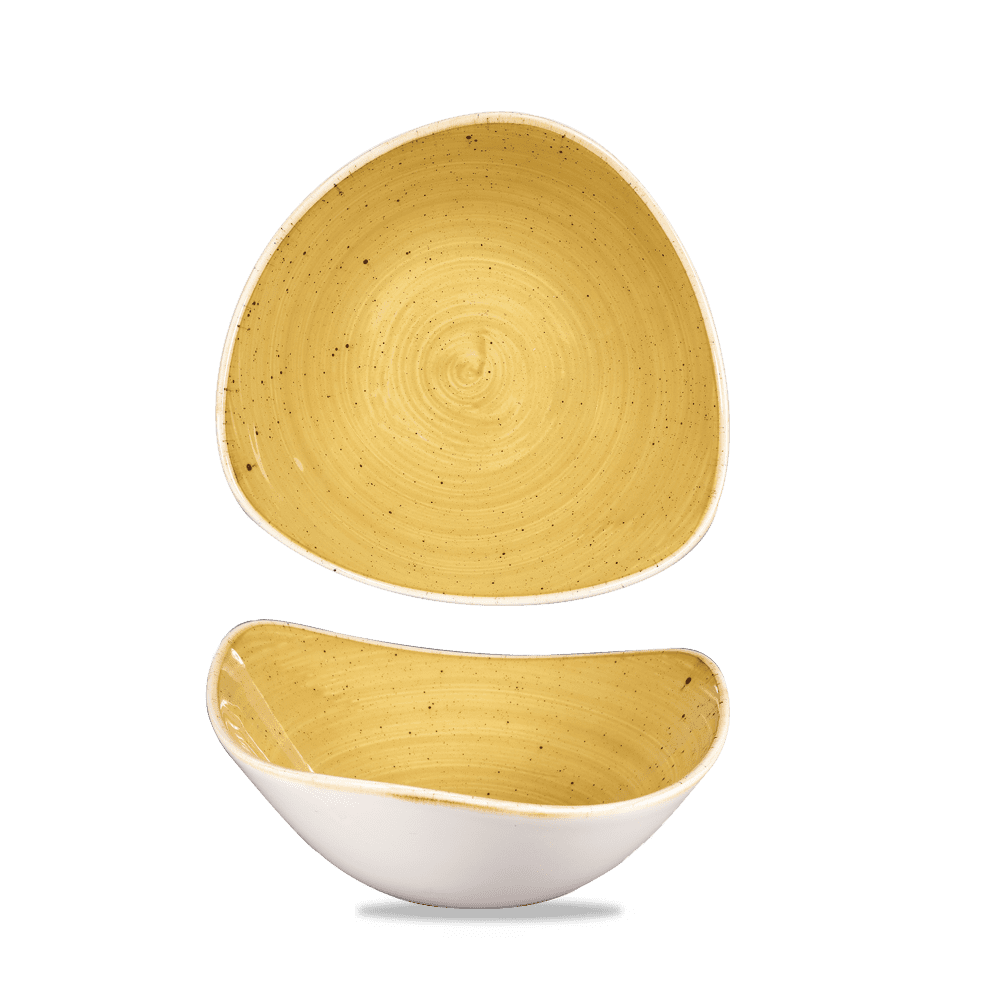 Churchill Stonecast Mustard Triangle Bowl
