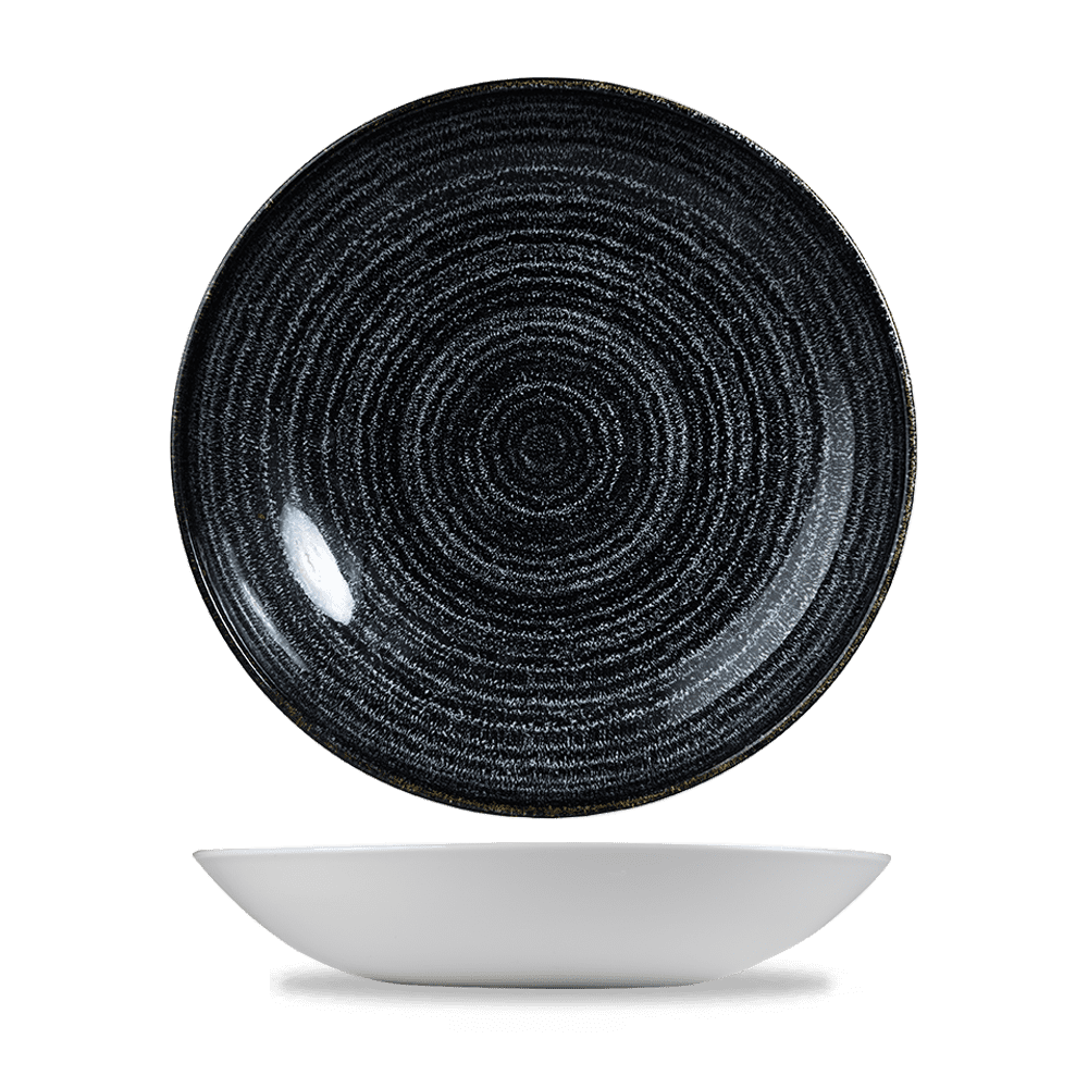 Churchill Studio Prints Charcoal Black Coupe Bowl