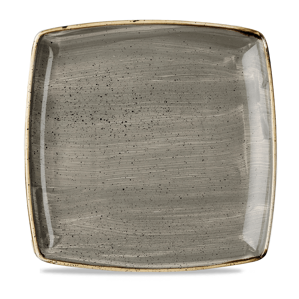 Churchill Stonecast Peppercorn Grey Deep Sq Plate 26.8x26.8cm (12)