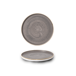 Churchill Stonecast Peppercorn Grey Chefs' Walled Plate 15.7cm (6)