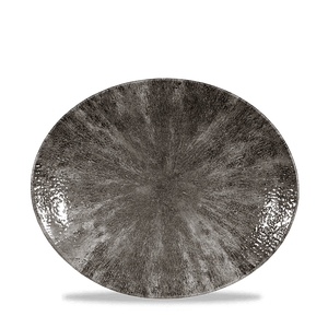 Churchill Stone Quartz Black Orbit Oval Coupe Plate