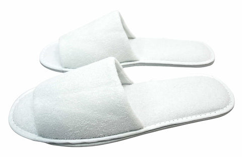 Slippers White Open Toe Towelling (100) - 65p Pair OUT OF STOCK