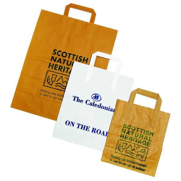 Wholesale Kraft Tape Handle Carrier Bags